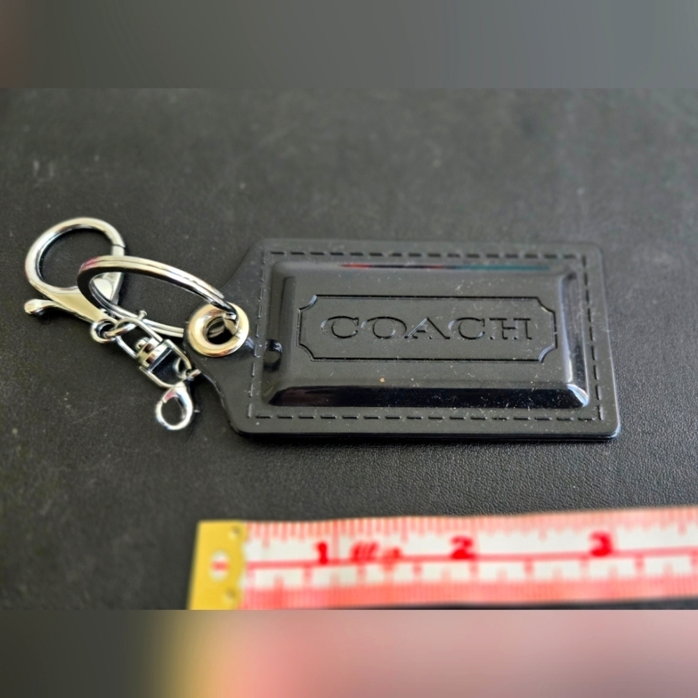 Coach Plastic Purse Hang Tag Keychain Black